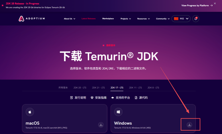 下载JDK17